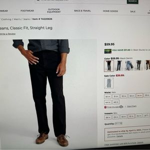 Brand new LL Bean jeans in the wrapping, with tags.